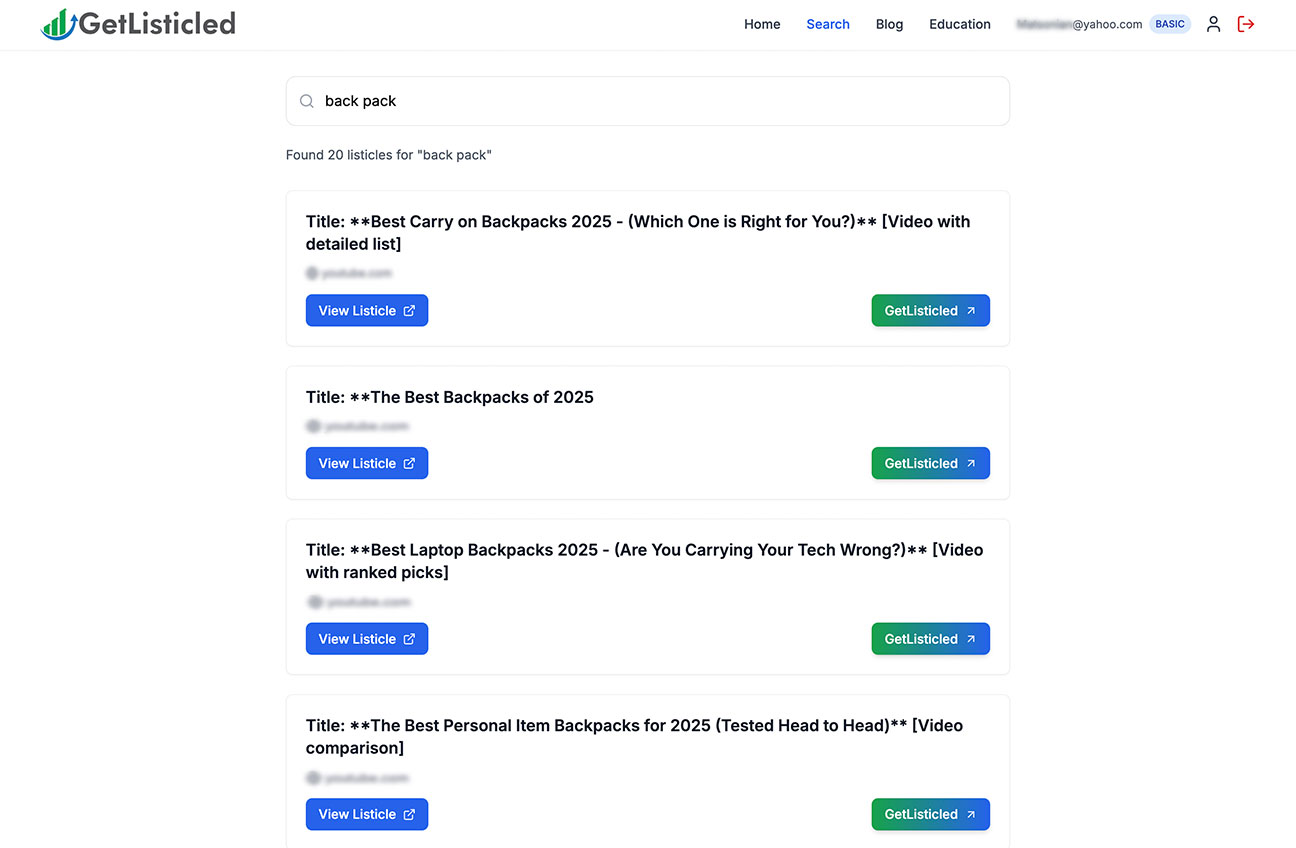 GetListicled Search Results